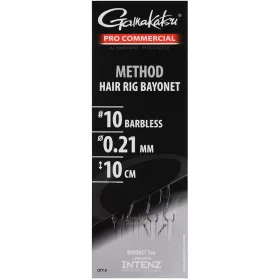   Gamakatsu Coarse Pro-C Method #10 0,21mm 10cm előkötött csalitüskés horog