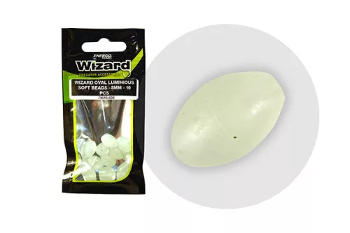 WIZARD HARCSÁZÓ OVÁLIS GUMIGYÖNGY FOSZFORESZKÁLÓ 6mm 10db
