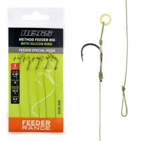 Feeder fonott előke szilikon gyűrűvel 10-es 5db/cs.