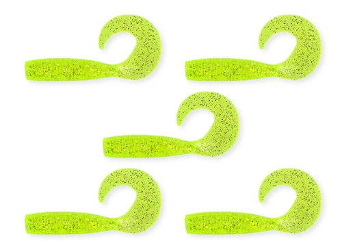 Twister 7,5cm  5db/cs fluo zöld flitter