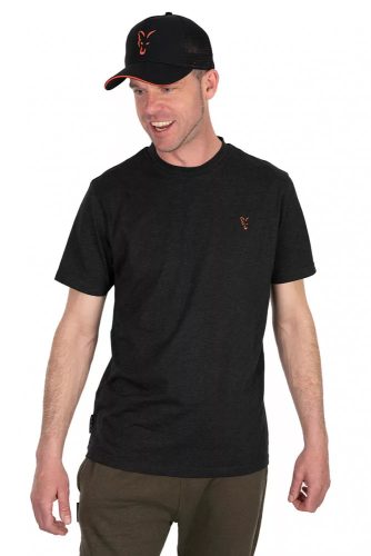 FOX COLLECTION T - SHIRT BLACK & ORANGE - L