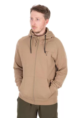 Fox Collection LW Zip Hoody pulóver Tan Limited M