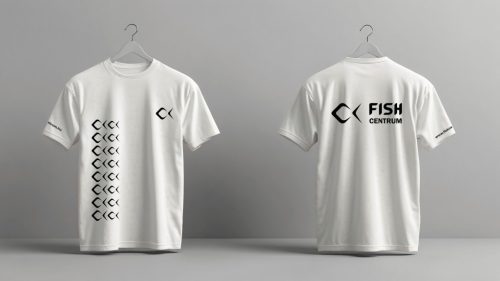 Fishcentrum fehér rövidujjú póló fekete nyomattal XXL