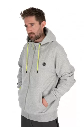 MATRIX FULL ZIP HOODY GREY & LIME - XXL