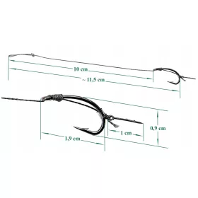   Bull Tackle Előkötött Csalitüskés Horogelőke-10mm-6pcs 12#