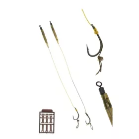   Bull Tackle Blow Back Combi Rig 40lb Camotex Semi Stiff X 2 Előkötött Horog 4#