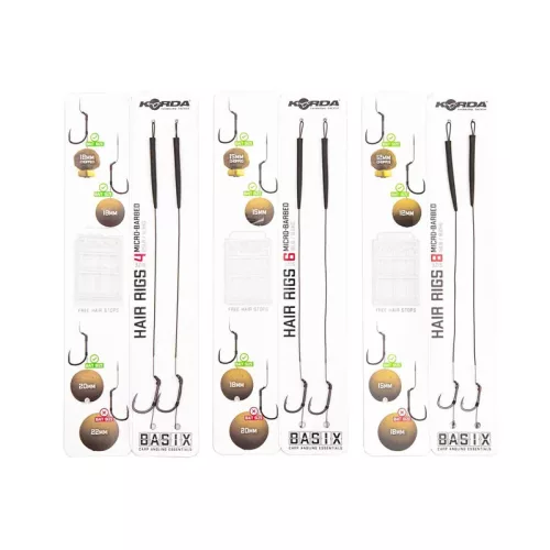 KORDA BASIX HAIR RIGS WIDE GAPE 4 25LB