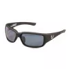 MUSTAD HP POLARIZED SUNGLASSES - BLACK FRAME, SMOKE LENS WITH BLUE REVO