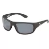 MUSTAD HP POLARIZED SUNGLASSES - BLACK VENTED FRAME, SMOKE LENS WITH BLUE REVO