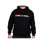 LIVETARGET BLACK BRAND COTTON HOODIE L