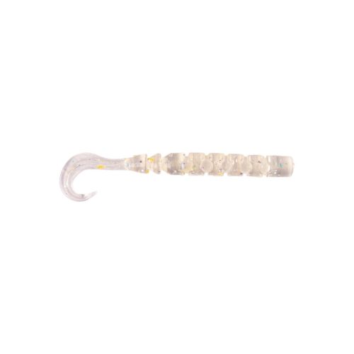 MUSTAD AJI CURLY TAIL 2.5   CLEAR RAINBOW GLITTER 12DB/CSOMAG