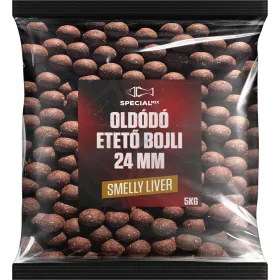 Speciál mix Oldódó Etető Bojli 24 mm Smelly Liver 5 kg