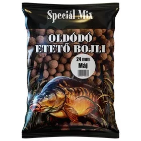 Speciál mix 24 mm-es Oldódó Etető Bojli MÁJ