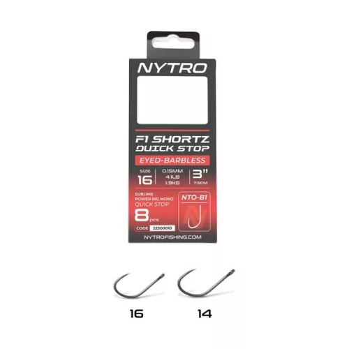 NYTRO NTO-B1 ELŐKÖTÖTT SZAKÁLL NÉLKÜLI QUICK-STOP METHOD ELŐKE 7,5 CM  14/0,13MM